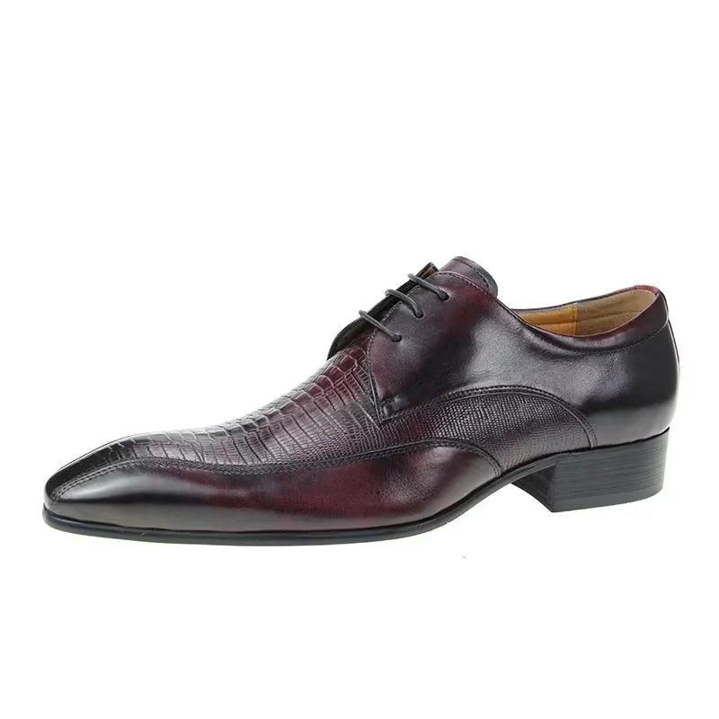 Formelle Herrenschuhe Elegantes Krokodilleder Luxuriöse Brogue-oxford-schuhe - Rot