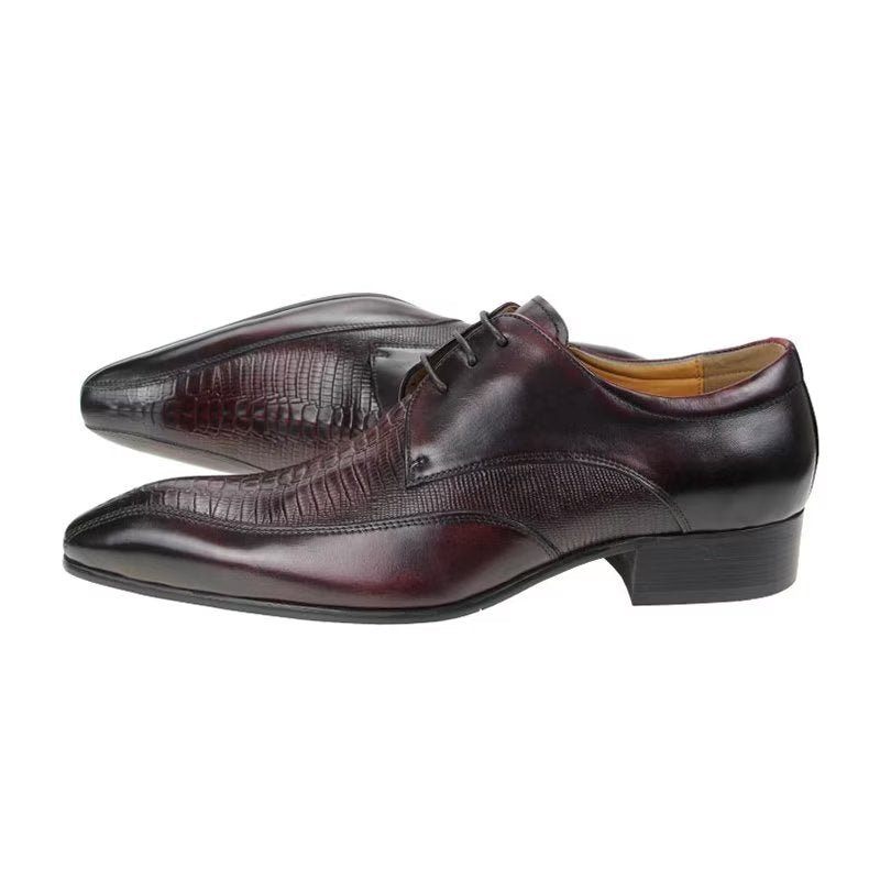 Formelle Herrenschuhe Elegantes Krokodilleder Luxuriöse Brogue-oxford-schuhe - Rot