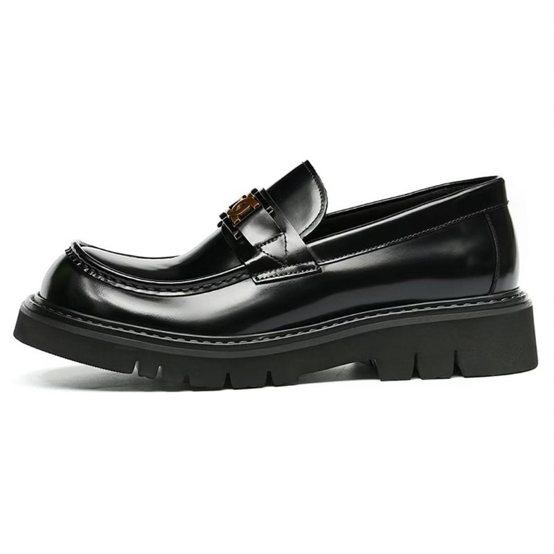 Formelle Herrenschuhe Eleganza Urbano Elegante Slip-on-schuhe Aus Rindsleder - Schwarz