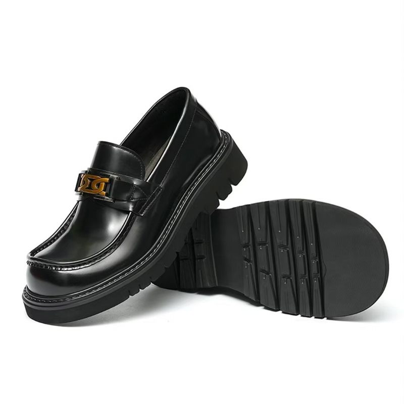 Formelle Herrenschuhe Eleganza Urbano Elegante Slip-on-schuhe Aus Rindsleder - Schwarz