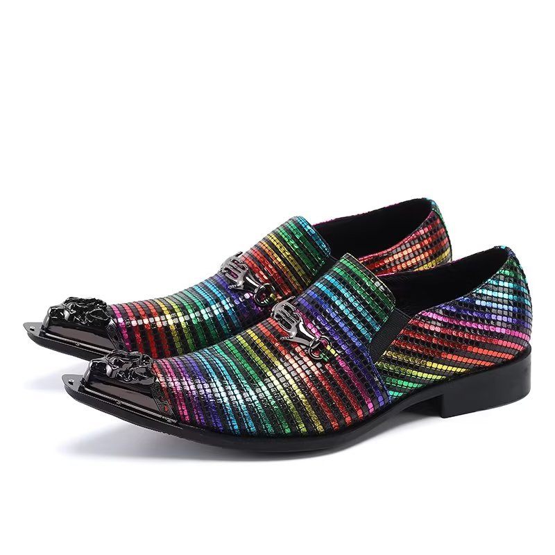 Formelle Herrenschuhe Exotische Eleganz Slip-on-schuhe Aus Echtem Leder - Mehrfarbig