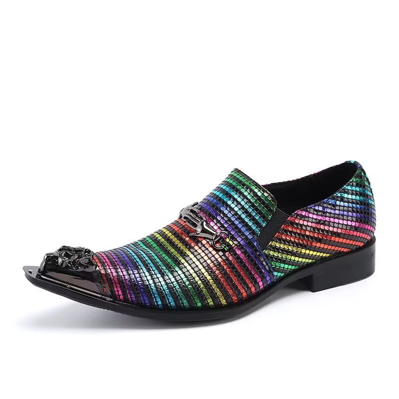 Formelle Herrenschuhe Exotische Eleganz Slip-on-schuhe Aus Echtem Leder - Mehrfarbig