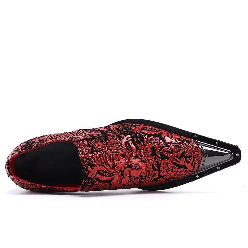 Formelle Herrenschuhe Exotische Luxus-slip-on-eleganz-kleiderschuhe Aus Leder - Rot