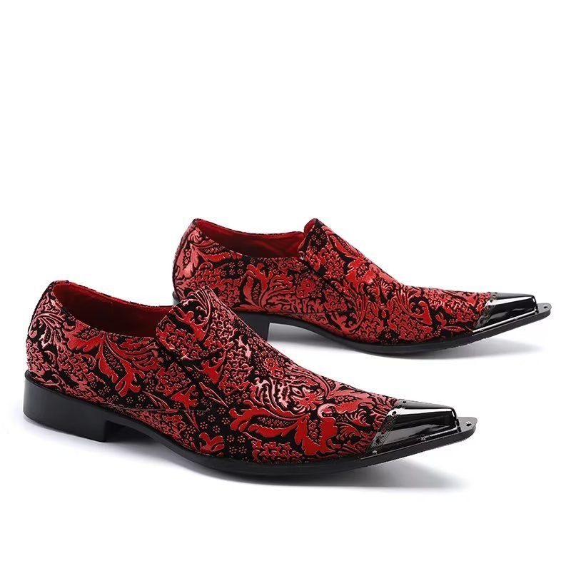 Formelle Herrenschuhe Exotische Luxus-slip-on-eleganz-kleiderschuhe Aus Leder - Rot