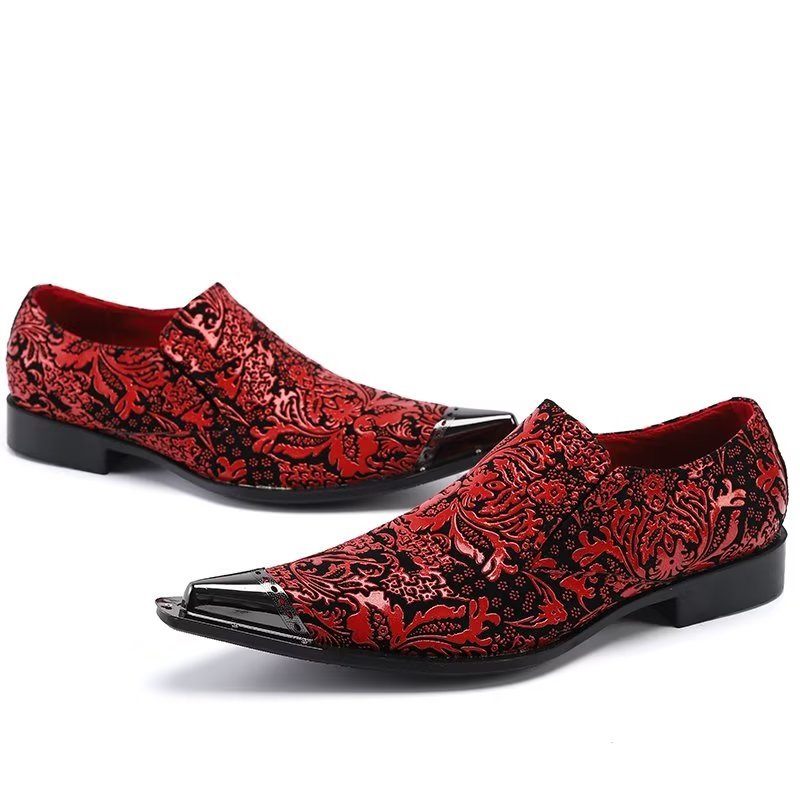 Formelle Herrenschuhe Exotische Luxus-slip-on-eleganz-kleiderschuhe Aus Leder - Rot