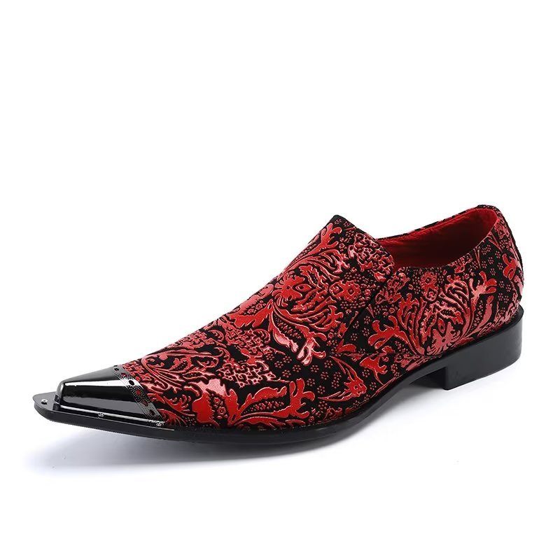 Formelle Herrenschuhe Exotische Luxus-slip-on-eleganz-kleiderschuhe Aus Leder - Rot