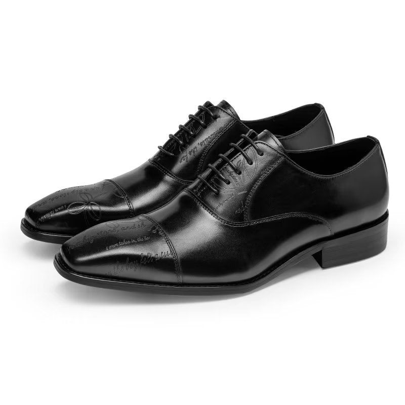 Formelle Herrenschuhe Exotische Oxford-schuhe Aus Rindsleder - Schwarz