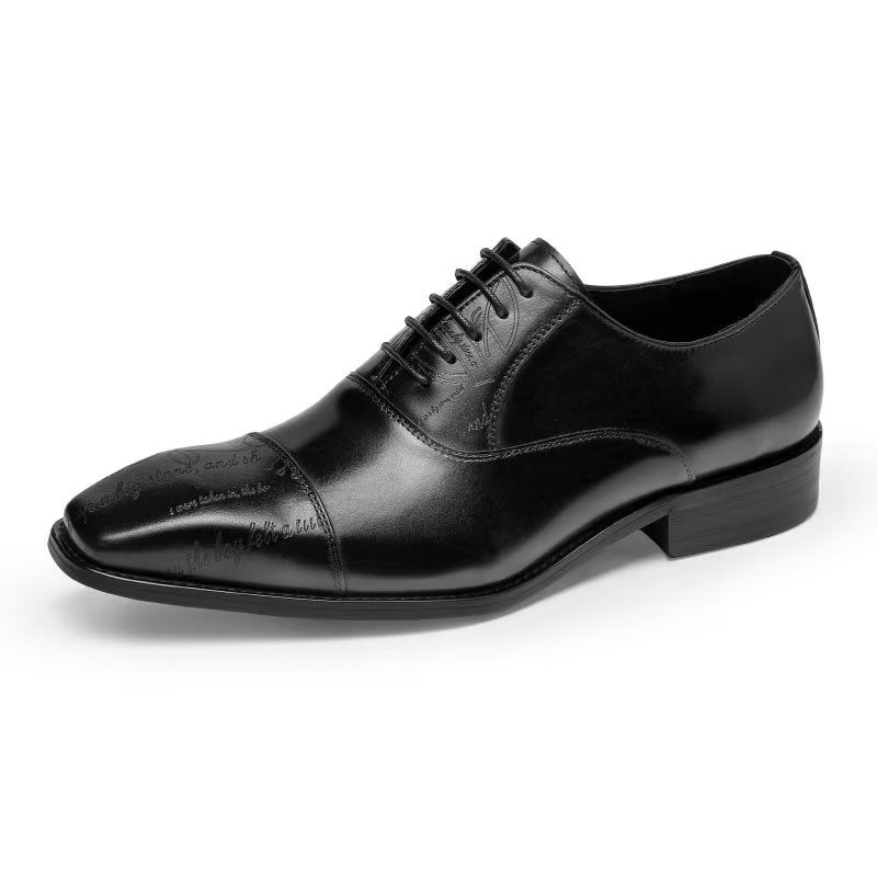 Formelle Herrenschuhe Exotische Oxford-schuhe Aus Rindsleder - Schwarz