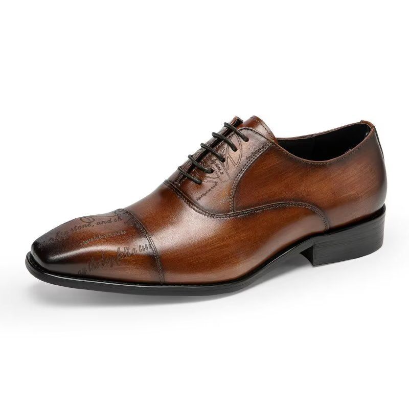 Formelle Herrenschuhe Exotische Oxford-schuhe Aus Rindsleder - Kaffee