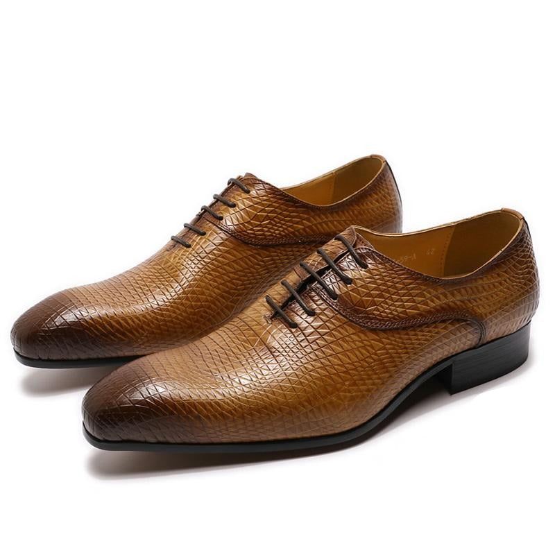 Formelle Herrenschuhe Exotische Oxford-schuhe Mit Spitzer Zehenpartie - Kaffee