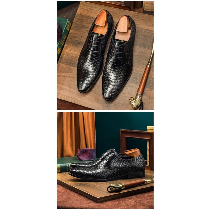 Formelle Herrenschuhe Exotische Retro-schnürschuhe Mit Wingtip-oxford-schuhen - Schwarz