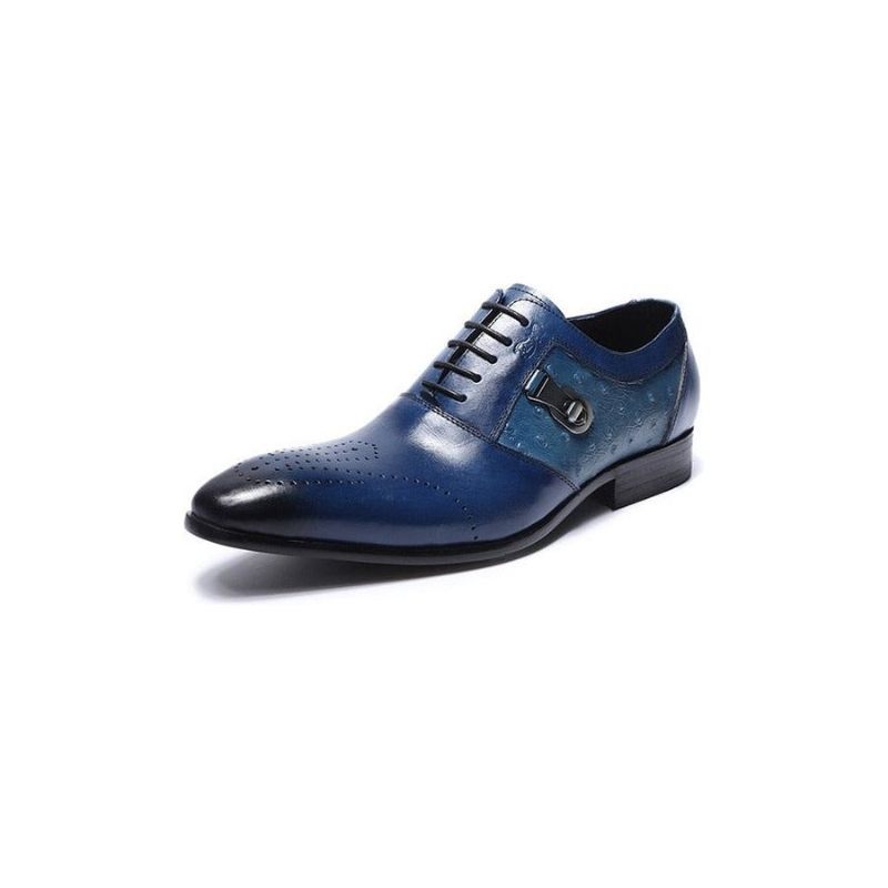 Formelle Herrenschuhe Exotische Schnür-oxford-brogue-freizeitschuhe - Blau