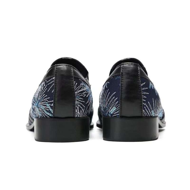 Formelle Herrenschuhe Exotische Slip-on-schuhe Mit Spitzer Zehenpartie - Blau