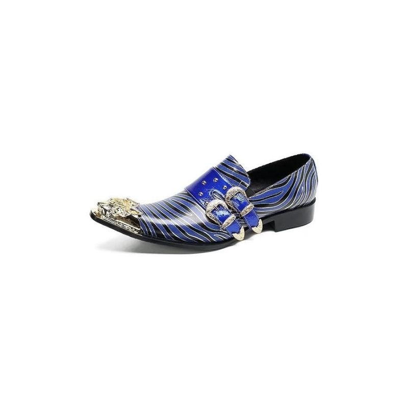 Formelle Herrenschuhe Exotisches Leder Quadratische Zehenpartie Monkstraps