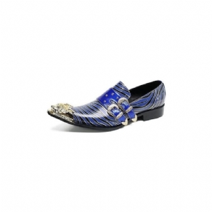 Formelle Herrenschuhe Exotisches Leder Quadratische Zehenpartie Monkstraps