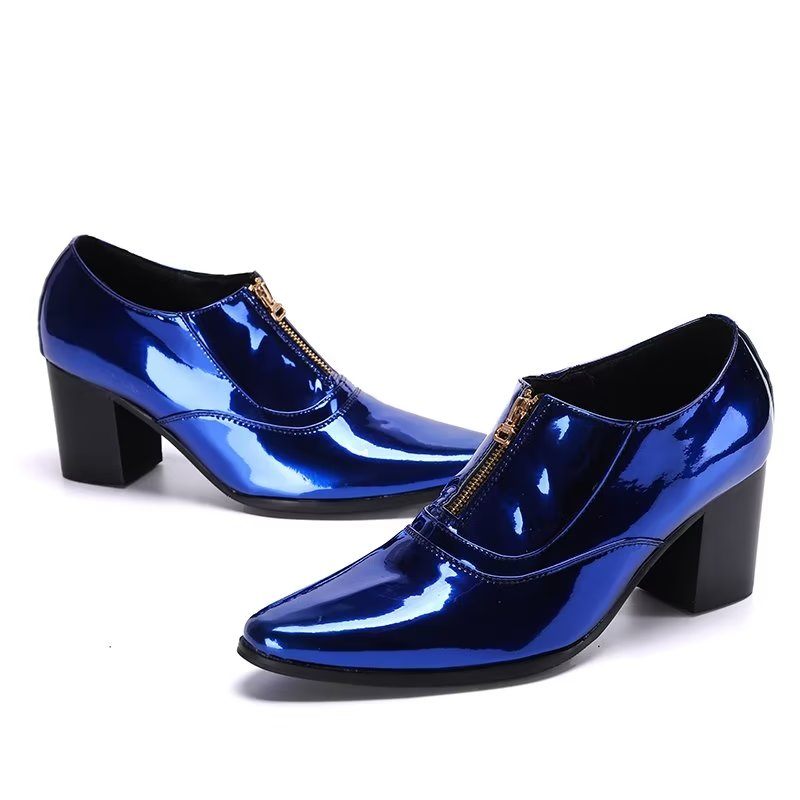 Formelle Herrenschuhe Exquisite Abendschuhe Aus Leder - Blau