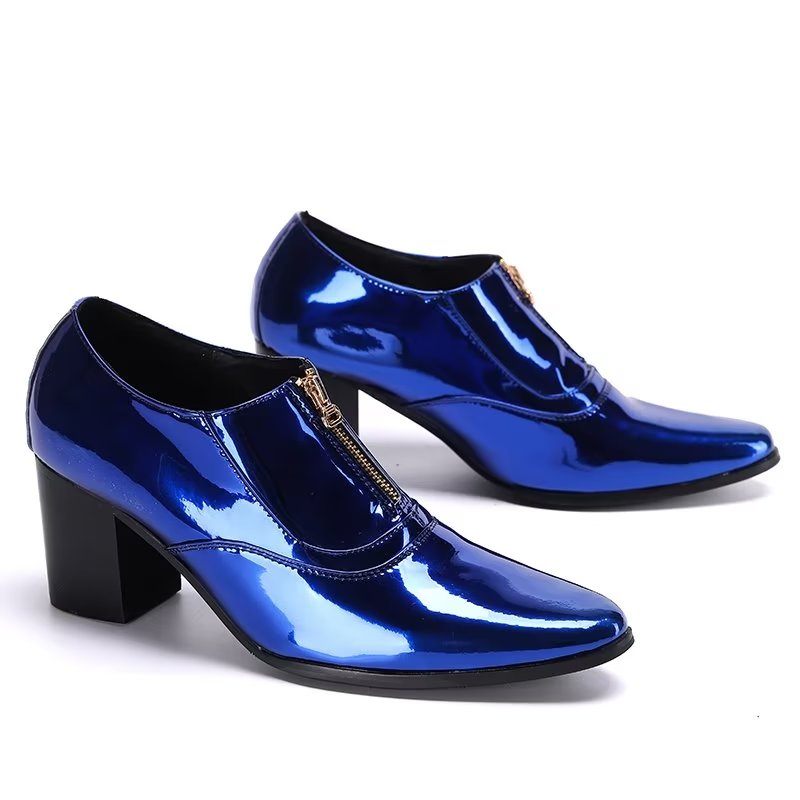 Formelle Herrenschuhe Exquisite Abendschuhe Aus Leder - Blau