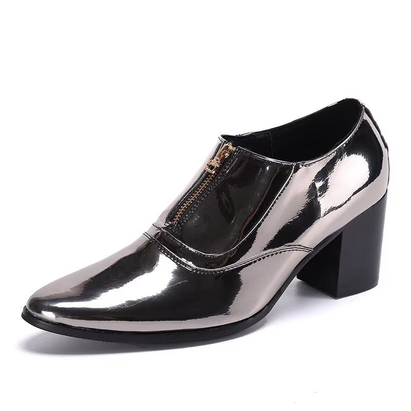 Formelle Herrenschuhe Exquisite Abendschuhe Aus Leder - Grau