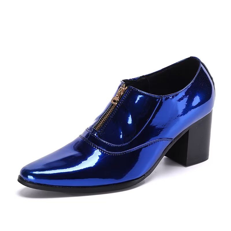 Formelle Herrenschuhe Exquisite Abendschuhe Aus Leder - Blau