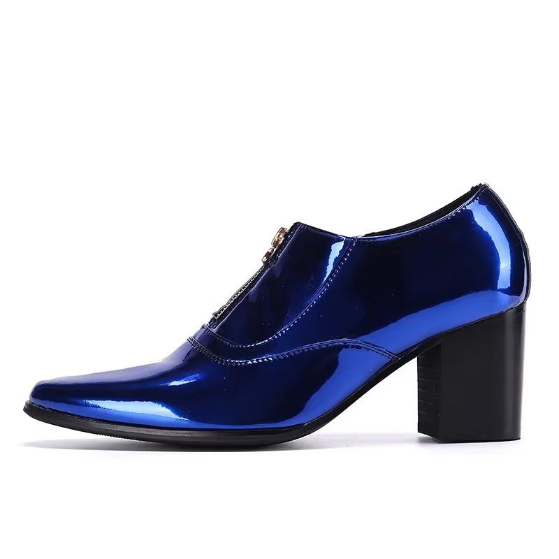 Formelle Herrenschuhe Exquisite Abendschuhe Aus Leder - Blau