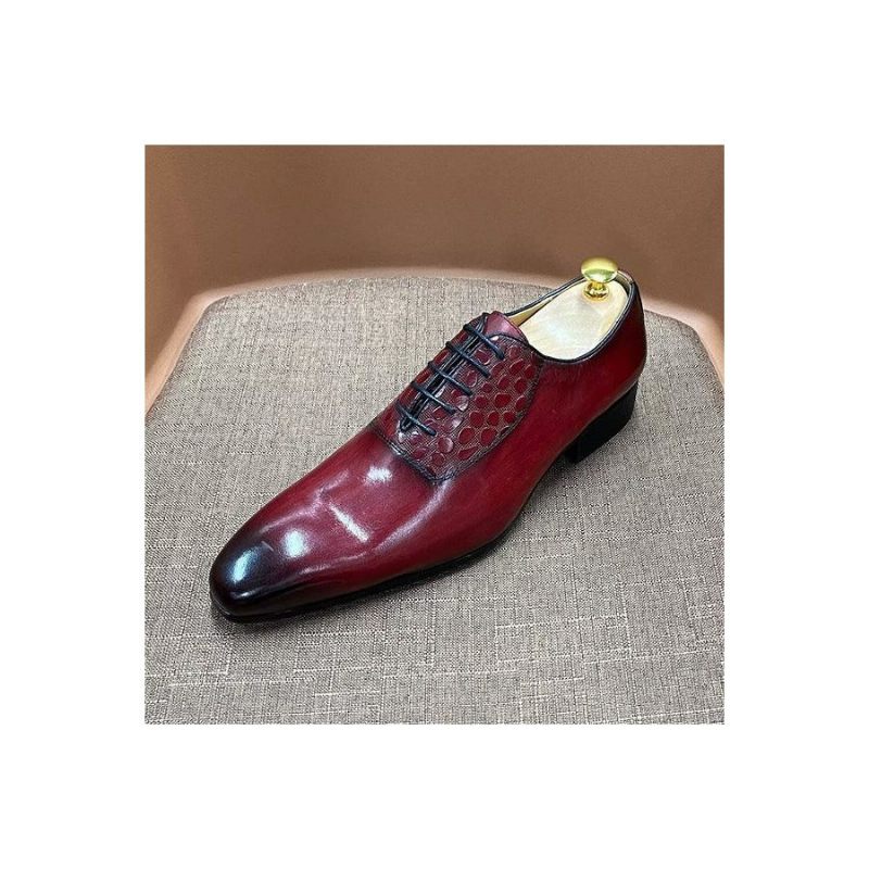 Formelle Herrenschuhe Exquisite Business-schuhe Mit Kroko-struktur - Rot