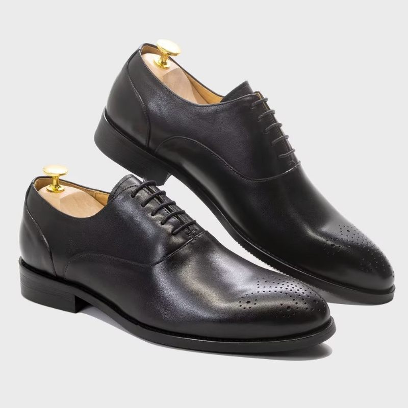 Formelle Herrenschuhe Exquisite Leder-wingtip-kleiderschuhe - Schwarz