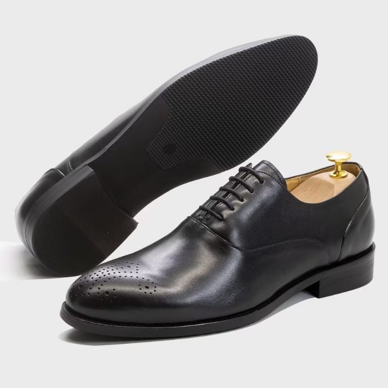 Formelle Herrenschuhe Exquisite Leder-wingtip-kleiderschuhe - Schwarz