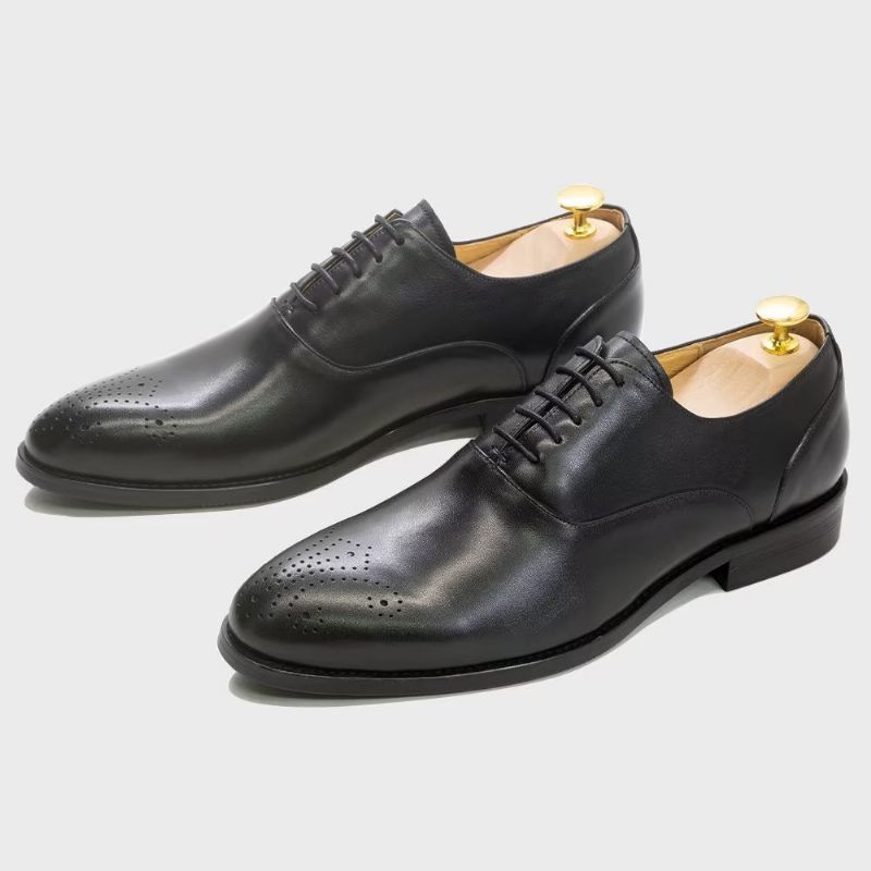 Formelle Herrenschuhe Exquisite Leder-wingtip-kleiderschuhe - Schwarz