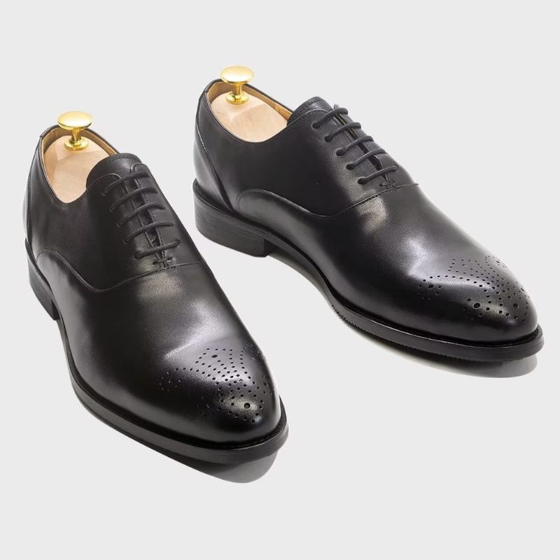 Formelle Herrenschuhe Exquisite Leder-wingtip-kleiderschuhe - Schwarz