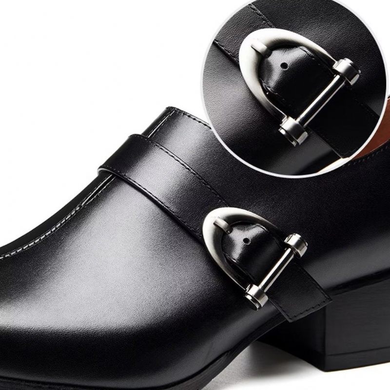 Formelle Herrenschuhe Exquisite Monkstrap-kleiderschuhe Aus Leder - Schwarz