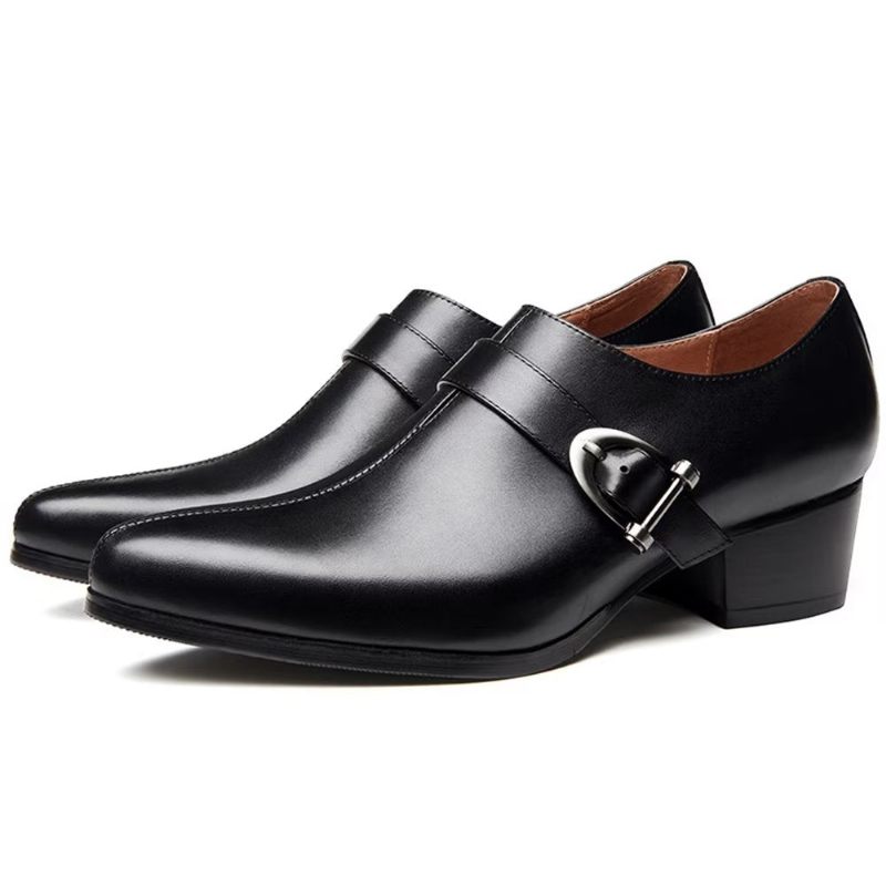 Formelle Herrenschuhe Exquisite Monkstrap-kleiderschuhe Aus Leder - Schwarz