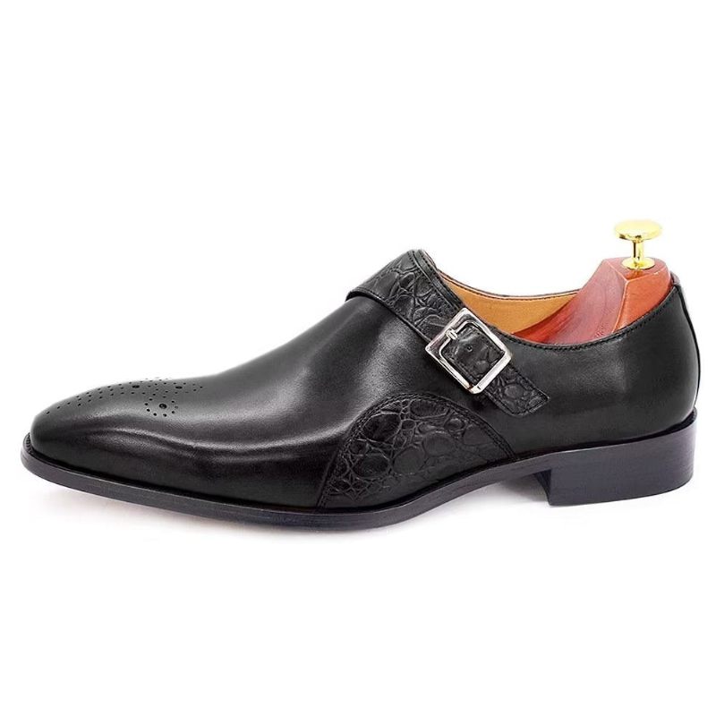 Formelle Herrenschuhe Exquisite Monkstraps-kleiderschuhe Mit Kroko-prägung