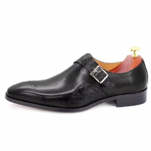 Formelle Herrenschuhe Exquisite Monkstraps-kleiderschuhe Mit Kroko-prägung