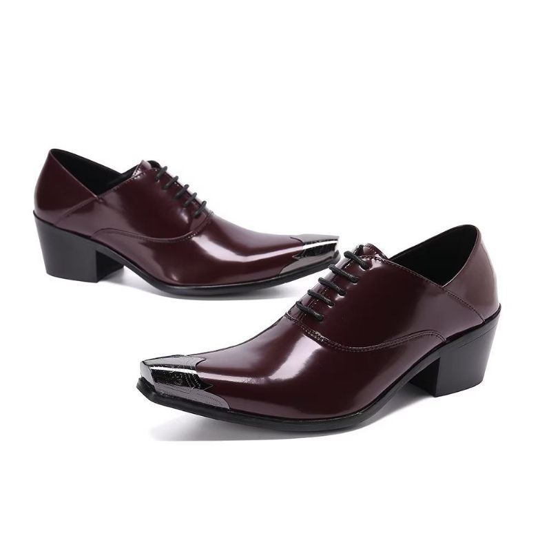 Formelle Herrenschuhe Exquisite Oxford-schuhe Aus Rindsleder - Rot