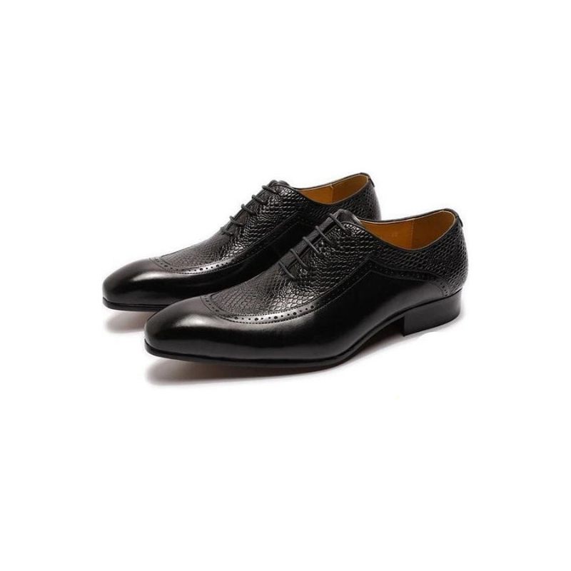 Formelle Herrenschuhe Exquisite Oxford-schuhe Mit Spitzer Zehenpartie - Schwarz