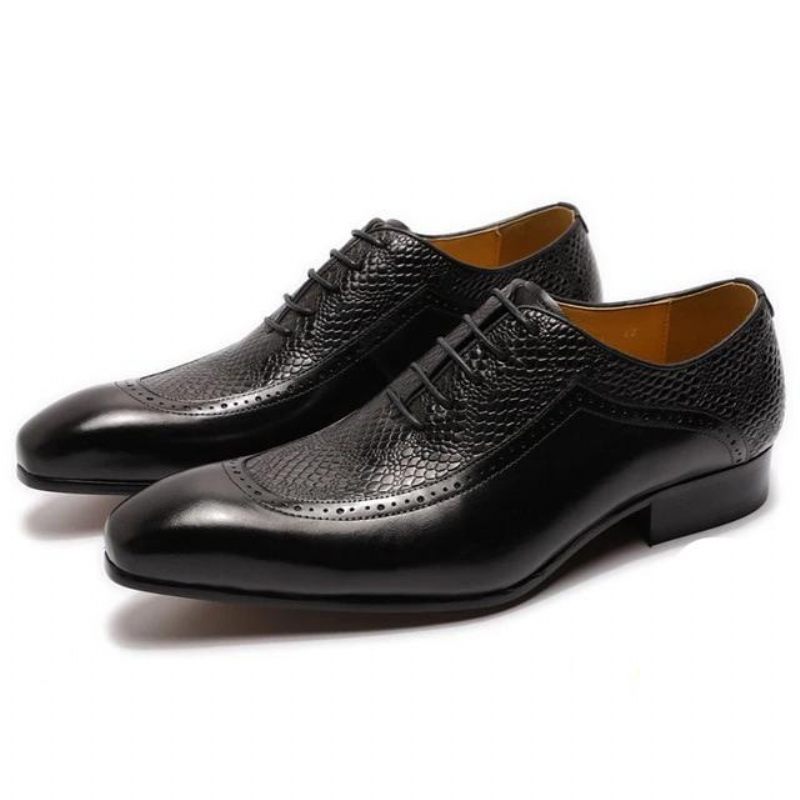 Formelle Herrenschuhe Exquisite Oxford-schuhe Mit Spitzer Zehenpartie - Schwarz