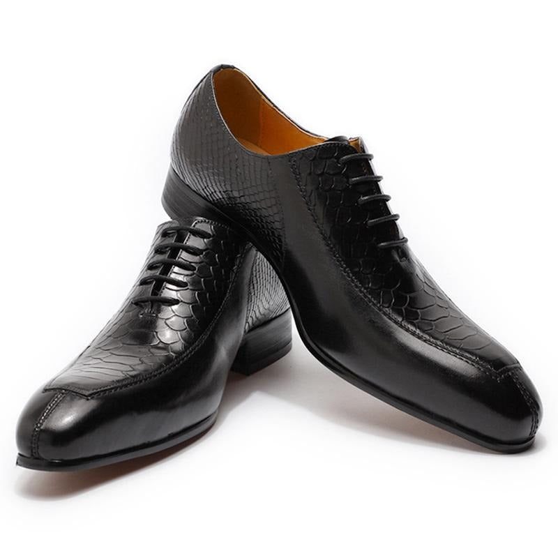 Formelle Herrenschuhe Exquisite Oxford-schuhe Mit Spitzer Zehenpartie - Schwarz