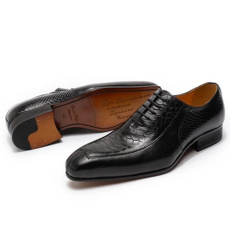 Formelle Herrenschuhe Exquisite Oxford-schuhe Mit Spitzer Zehenpartie - Schwarz