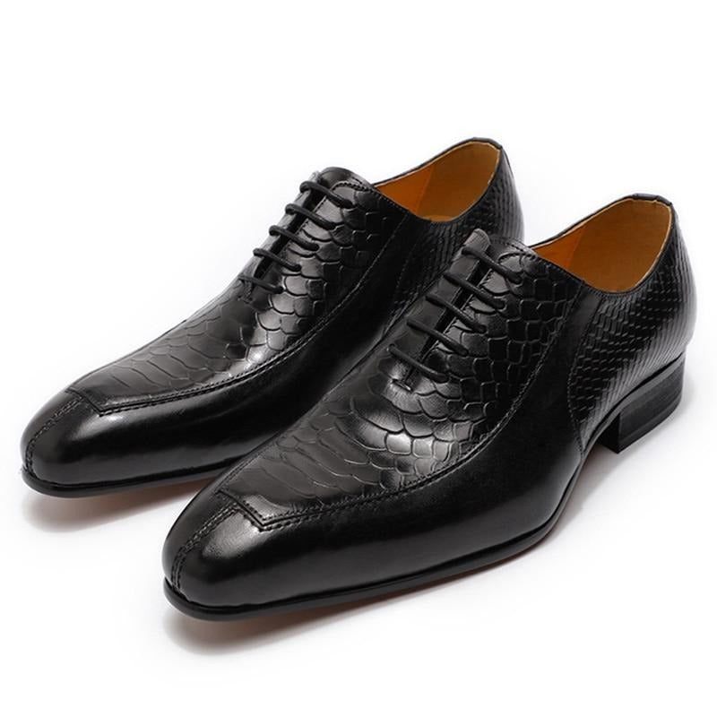 Formelle Herrenschuhe Exquisite Oxford-schuhe Mit Spitzer Zehenpartie - Schwarz