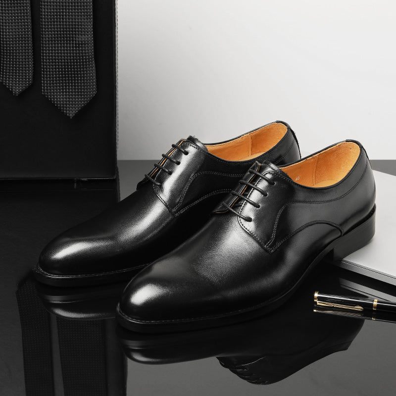 Formelle Herrenschuhe Für Hochzeiten Luxuriöse Spitze Oxfords Aus Exotischem Leder - Schwarz