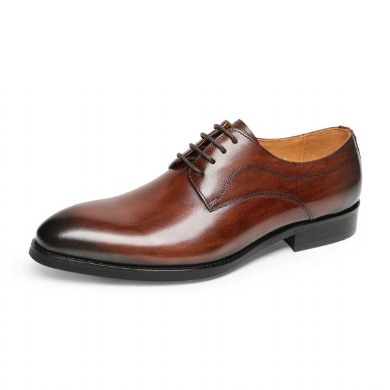 Formelle Herrenschuhe Für Hochzeiten Luxuriöse Spitze Oxfords Aus Exotischem Leder - Kaffee