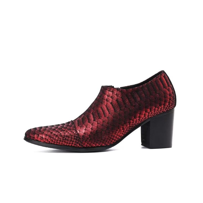 Formelle Herrenschuhe Geprägte Slip-on-schuhe - Rot