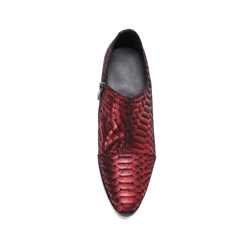 Formelle Herrenschuhe Geprägte Slip-on-schuhe - Rot