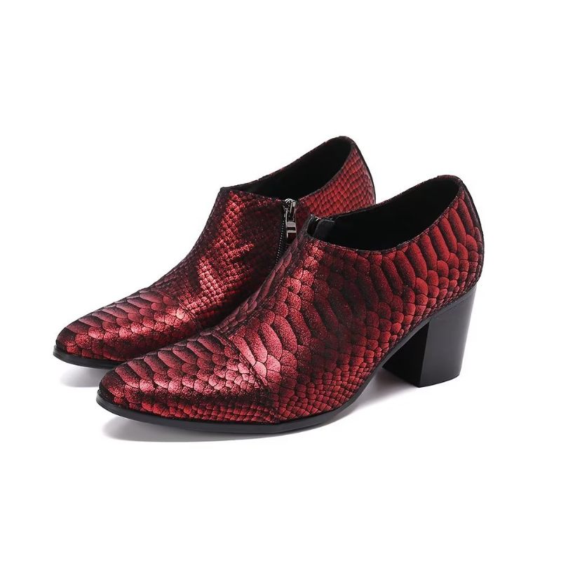 Formelle Herrenschuhe Geprägte Slip-on-schuhe - Rot