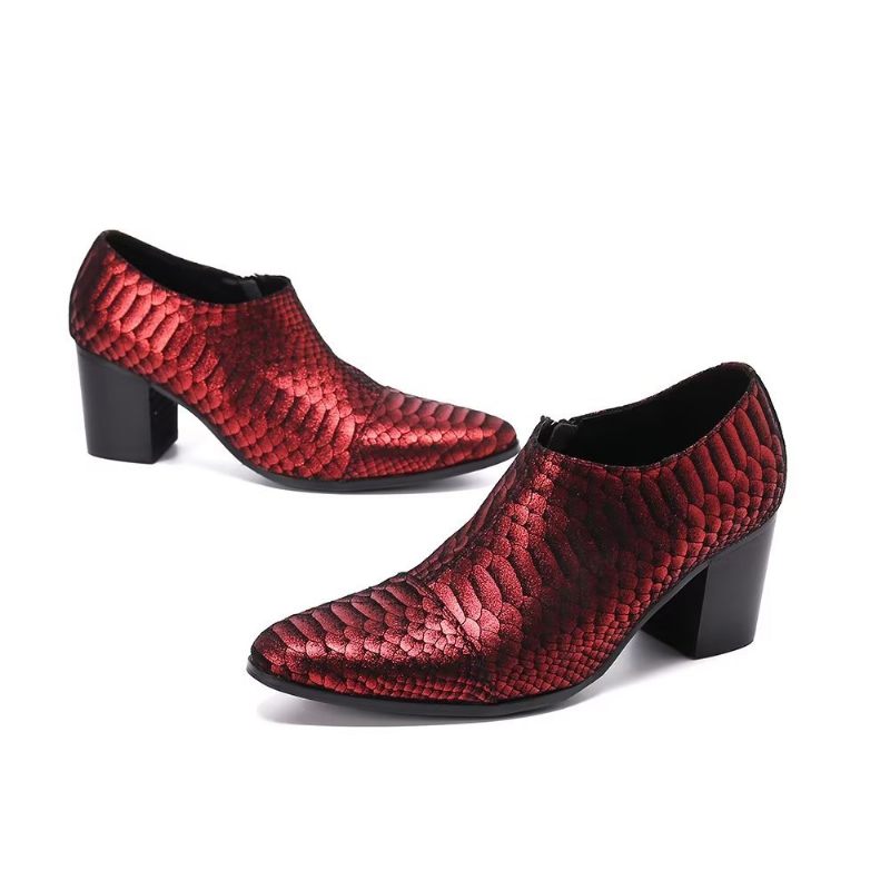 Formelle Herrenschuhe Geprägte Slip-on-schuhe - Rot