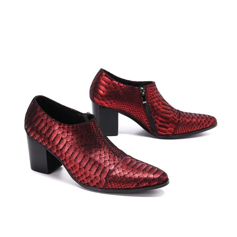 Formelle Herrenschuhe Geprägte Slip-on-schuhe - Rot