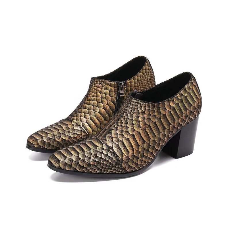 Formelle Herrenschuhe Geprägte Slip-on-schuhe - Gold