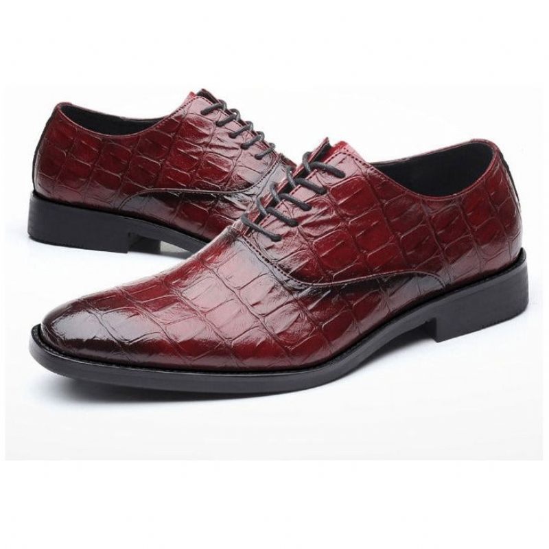 Formelle Herrenschuhe Glänzende Exotische Spitze Oxford-schuhe - Rot