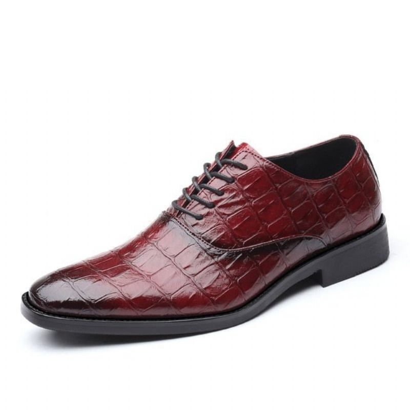 Formelle Herrenschuhe Glänzende Exotische Spitze Oxford-schuhe - Rot