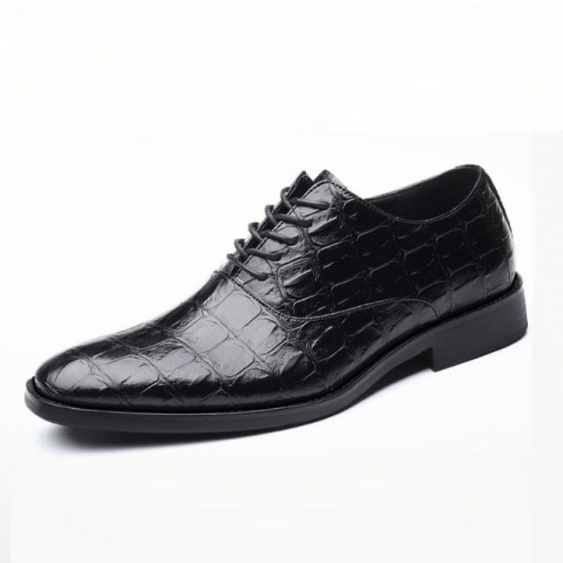 Formelle Herrenschuhe Glänzende Exotische Spitze Oxford-schuhe - Schwarz